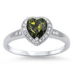 Silver CZ Ring - Heart