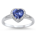 Silver CZ Ring - Heart