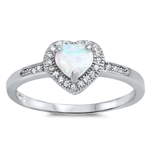 Silver CZ Ring - Heart