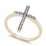 Silver CZ Ring - Cross