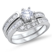 Silver Wedding Ring Sets