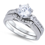 Silver Wedding Ring Sets