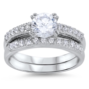 Silver Wedding Ring Sets