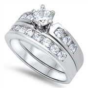 Silver Wedding Ring Sets