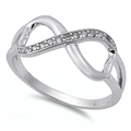 Silver CZ Ring - Infinity Heart