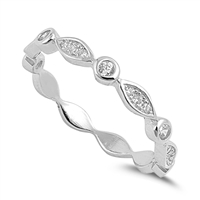 Silver CZ Ring - Marquis and Circle