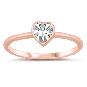 Silver CZ Ring - Heart