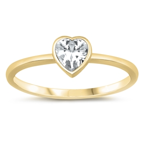 Silver CZ Ring - Heart