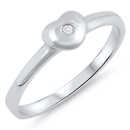 Silver Heart Ring W/ CZ