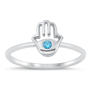 Silver CZ Ring - Hand of God