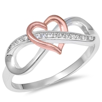 Silver CZ Ring - Heart in Infinity