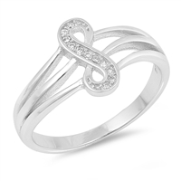 Silver CZ Ring - Vertical Infinity