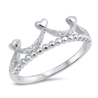 Silver CZ Ring - Crown