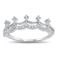 Silver CZ Ring - Crown