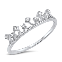 Silver CZ Ring - Crown