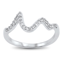 Silver CZ Ring - Waves