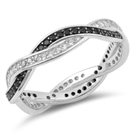 Silver CZ Ring - Braid