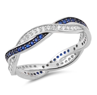 Silver CZ Ring - Braid