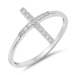 Silver Ring W/ CZ - Cross
