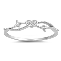 Silver CZ Ring - Heart