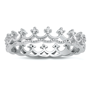 Silver Ring W/ CZ - Crown