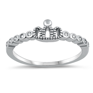 Silver CZ Ring - Crown