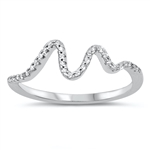 Silver CZ Ring - Waves