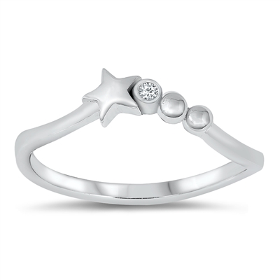 Silver CZ Ring - Star