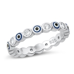 Silver CZ Ring - Evil Eye