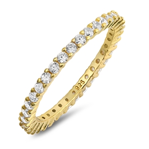 Silver CZ Ring - Gold Plated