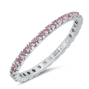 Silver Ring W/ Pink CZ