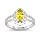 photo of Silver CZ Baby Ring with Yellow CZ Stone