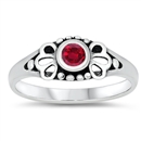 photo of Silver CZ Baby Ring with Ruby Color Stone