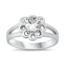 photo of Silver CZ Ring -  Baby Ring with Clear CZ Stone