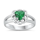 photo of Silver CZ Ring - Baby Ring with Emerald Color Stone