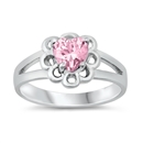photo of Silver CZ Ring - Baby Ring with Pink CZ Stone