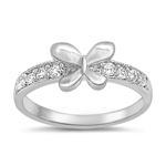 photo of Silver CZ Baby Ring - Butterfly
