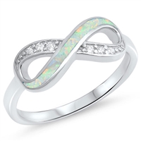 Silver Lab Opal Ring - Infinity