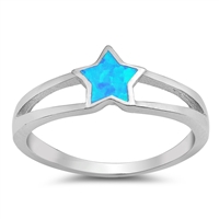 Silver Lab Opal Ring - Star