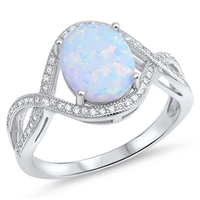 Silver Lab Opal Ring