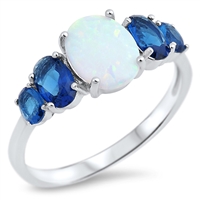 Silver Lab Opal Ring