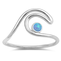 Silver Lab Opal Ring - Wave