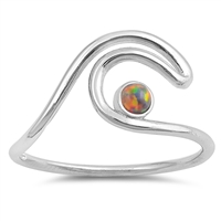 Silver Lab Opal Ring - Wave