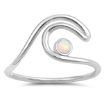 Silver Lab Opal Ring - Wave