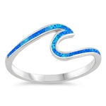 Silver Lab Opal Ring - Wave