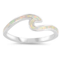 Silver Lab Opal Ring - Wave