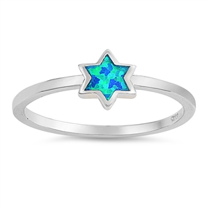 Silver Lab Opal Ring - Star