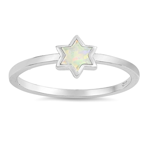 Silver Lab Opal Ring - Star