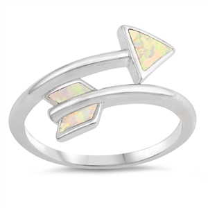 Silver Lab Opal Ring - Arrow