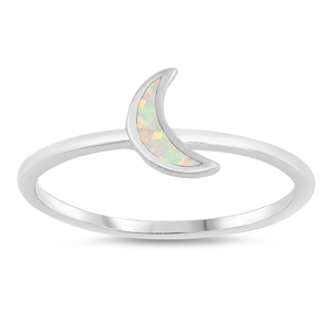 Silver Lab Opal Ring - Moon